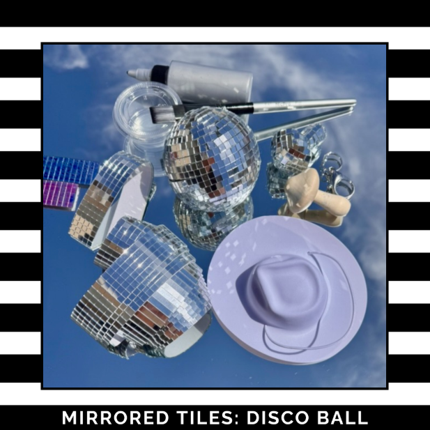 Past Explorer Box with mirrored tiles for a disco ball project
